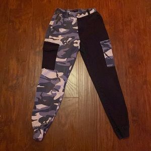 camouflage jeans, size: small brand: almost famous